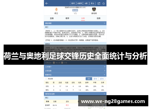 荷兰与奥地利足球交锋历史全面统计与分析 荷兰与奥地利足球交锋历史全面统计与分析